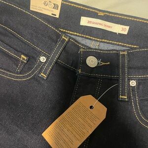 Levi's 311 Shaping Skinny Jeans — Dark Indigo with Gold Stitching